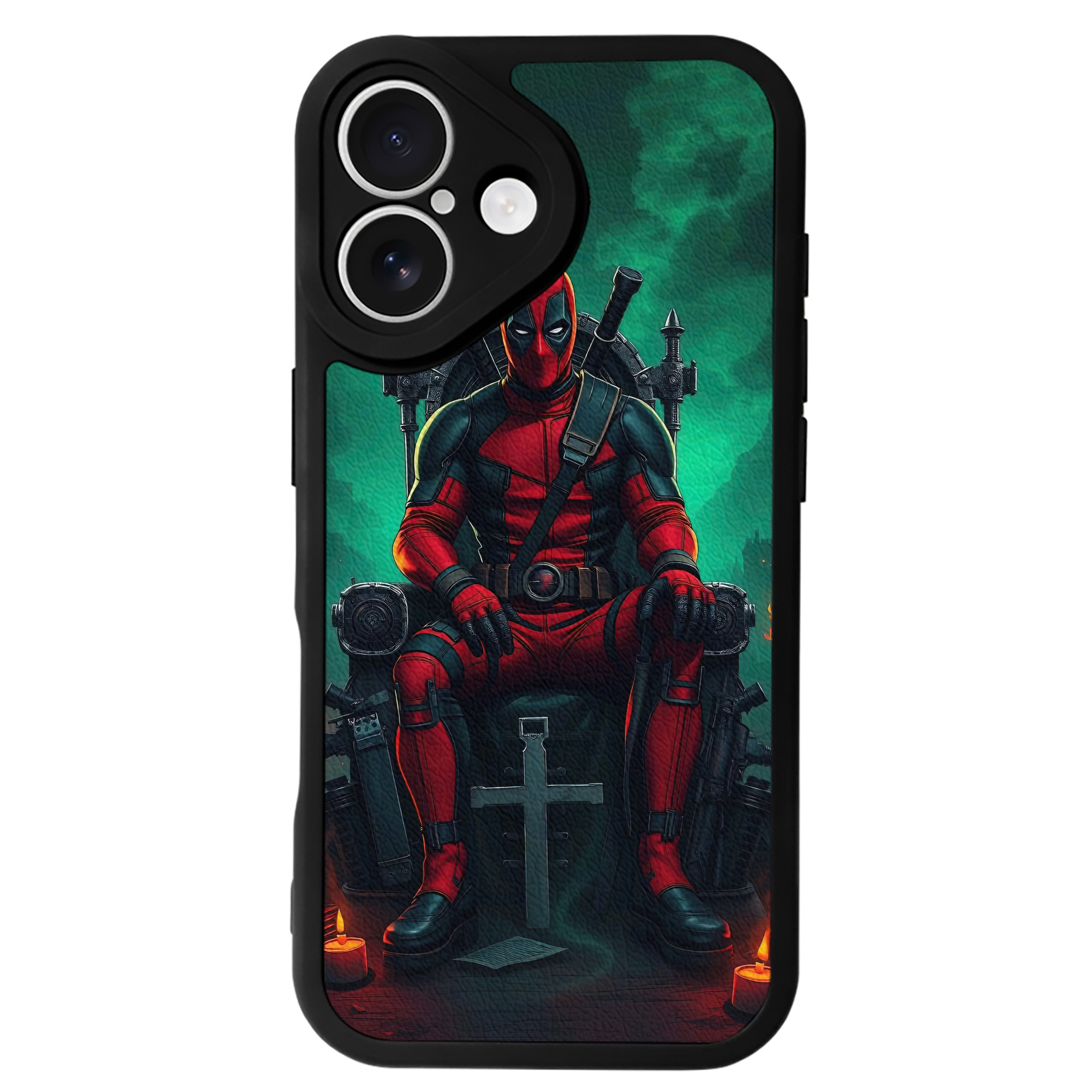 （画像用） Deadpool デッドプール 【iPhone 16シリーズ対応】シリコンスマホケース（レザー調） 材質：シリコン